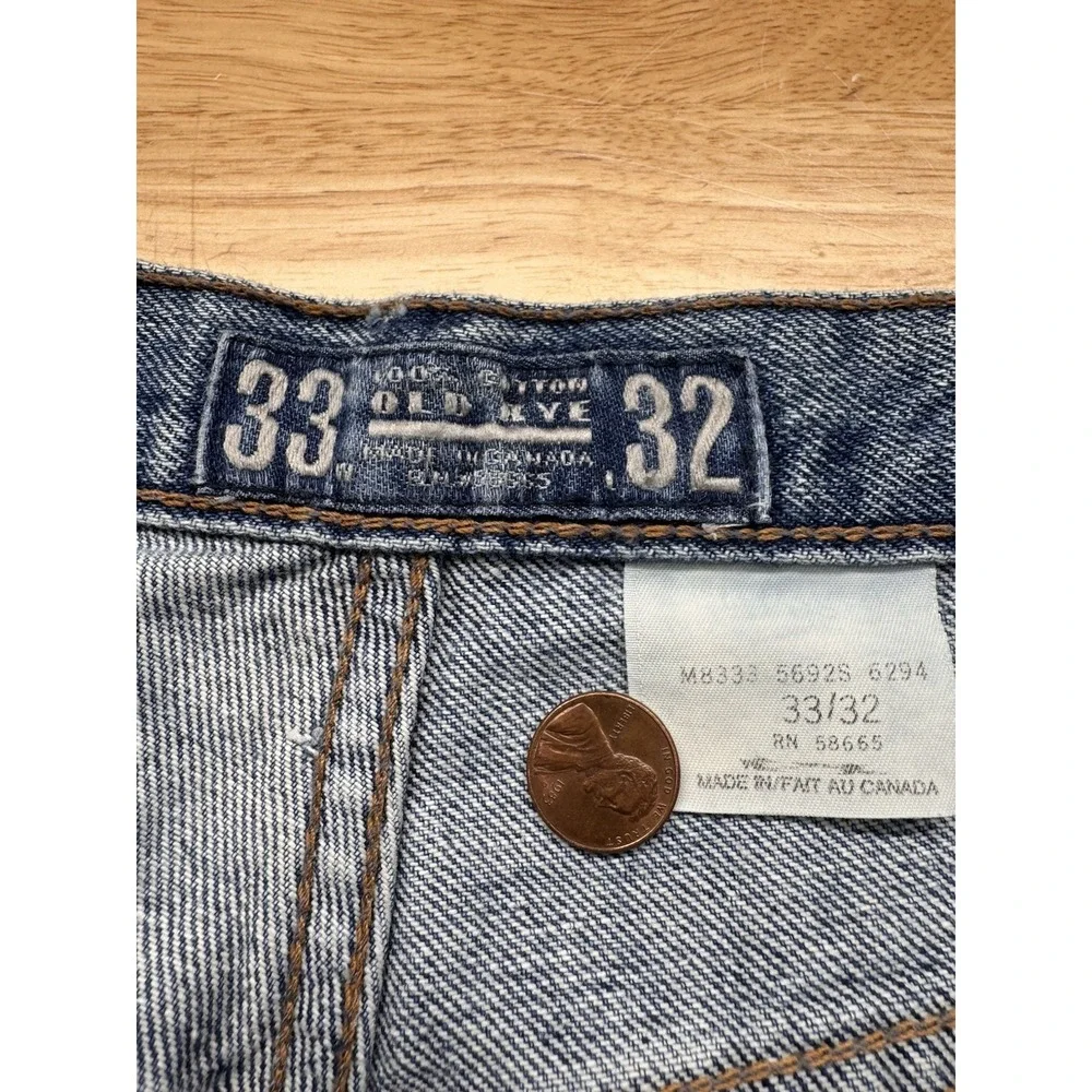 Vintage Old Rye Jeans 33x32 Baggy Loose‎ Fit Tapered Leg Distressed 90s Soft